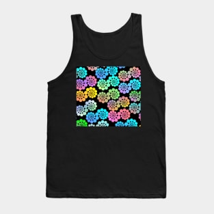 Graphic Spiraling Circles on Black Double Horizontal Tank Top